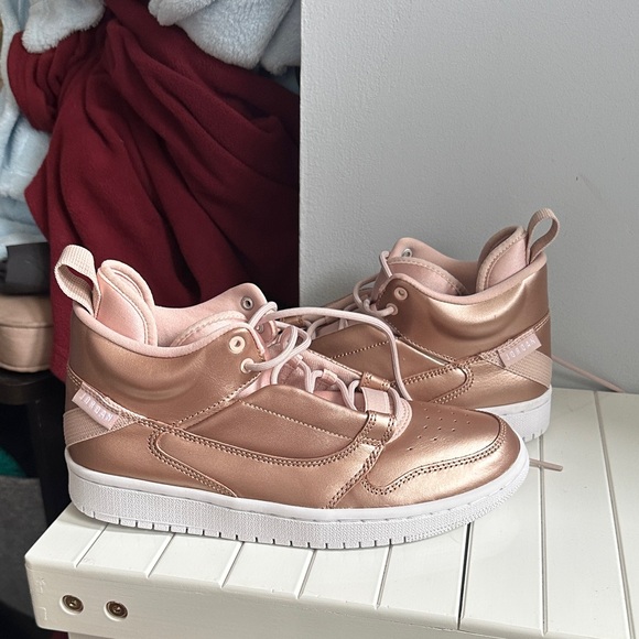 Rose Gold Jordan Fadeaway Sneakers